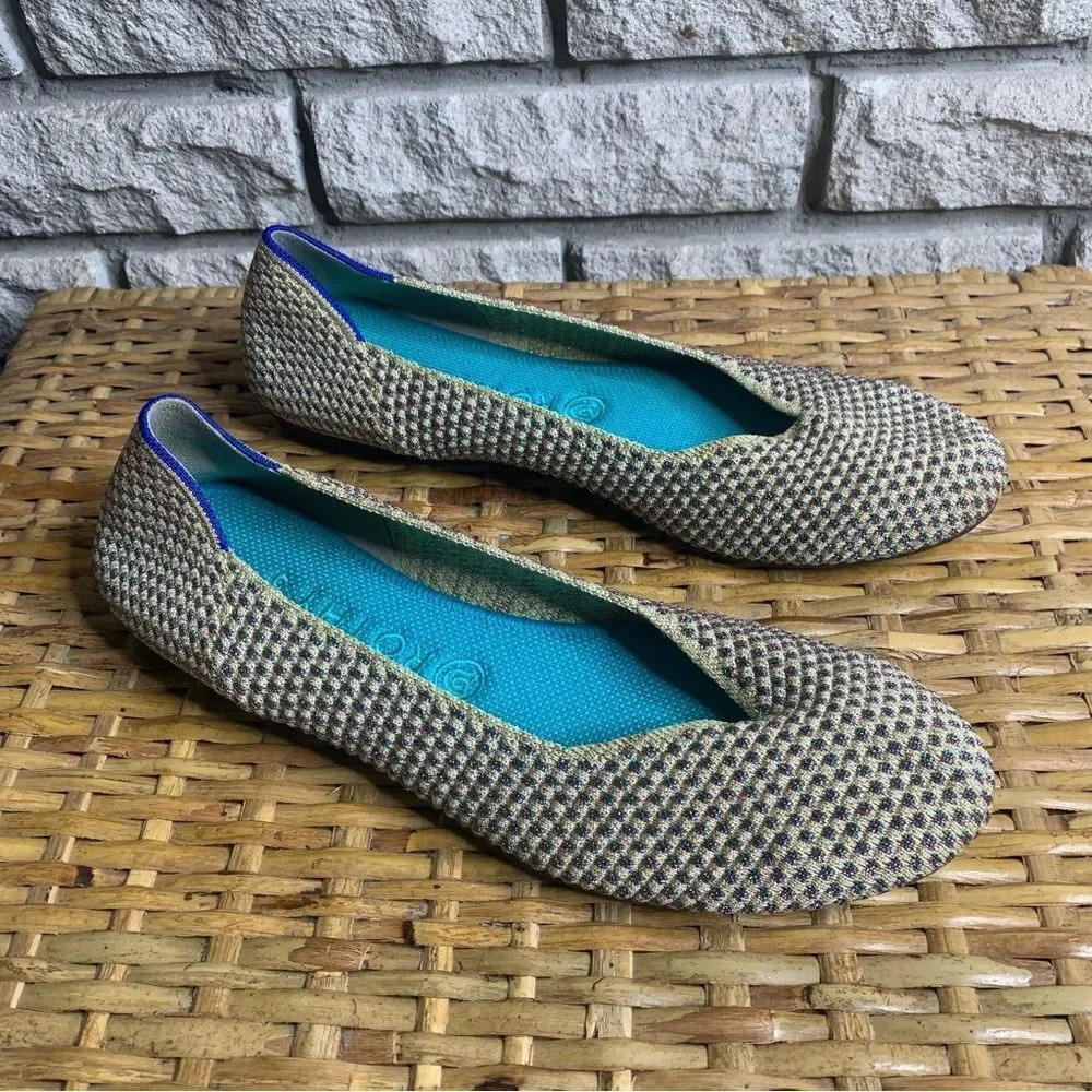 ROTHY'S Limited Edition Round Toe Metallic Multi Flat
